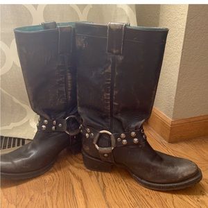 Corral rustic black moto boots
